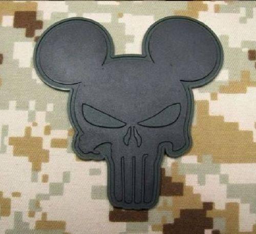 BuckUp Tactical Morale Patch Hook PVC Punisher Mickey Mouse Patches 2.75