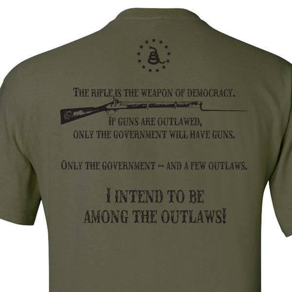 AMERICAN OUTLAW - OLiVE DRAB S M L XL 2XL 3XL 4XL 5XL - BuckUp Tactical