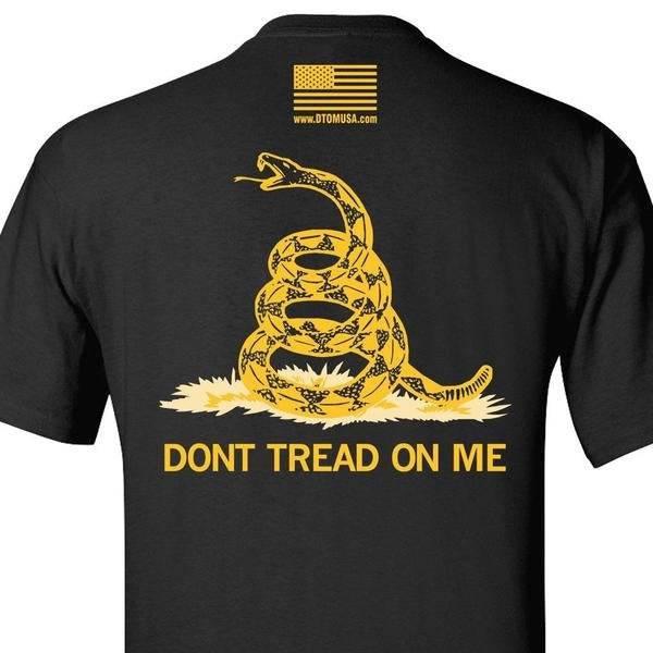 BLACK CLASSIC GADSDEN T-SHIRT S M L XL 2XL 3XL 4XL 5XL - BuckUp Tactical