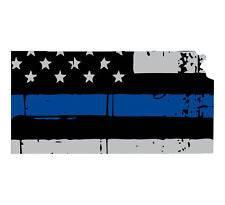 Thin Blue line decal - State of Kansas Grey Tattered Flag Decal - Various Sizes - BuckUp Tactical